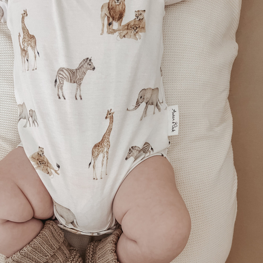 Baby Boys Animal Safari Savanna AOP Onesie Bodysuit