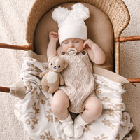 Baby Natural Oat Cable Knit Romper Playsuit onesie