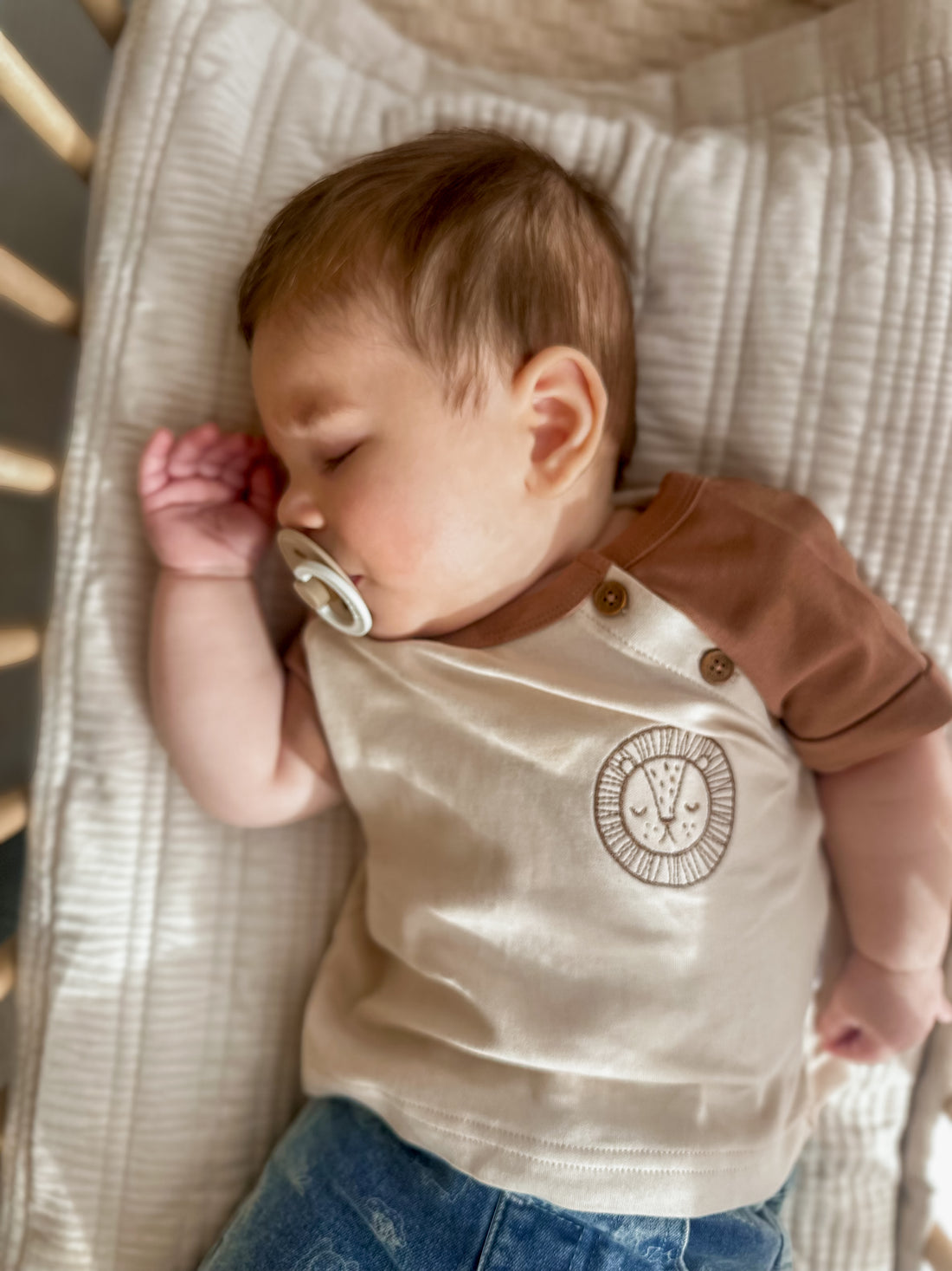 Lion Embroidered Raglan Tee