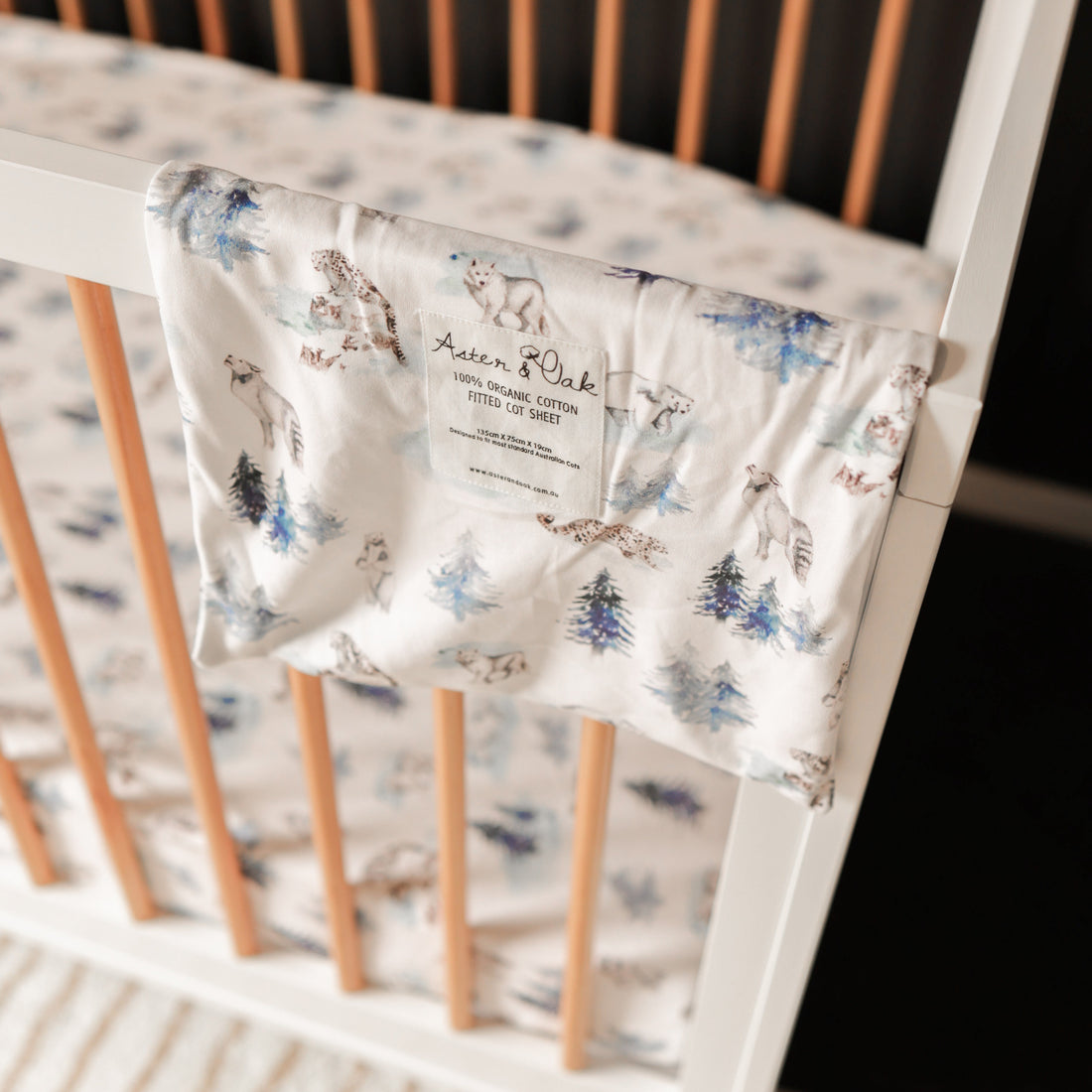 Snow Animals Cot Sheet