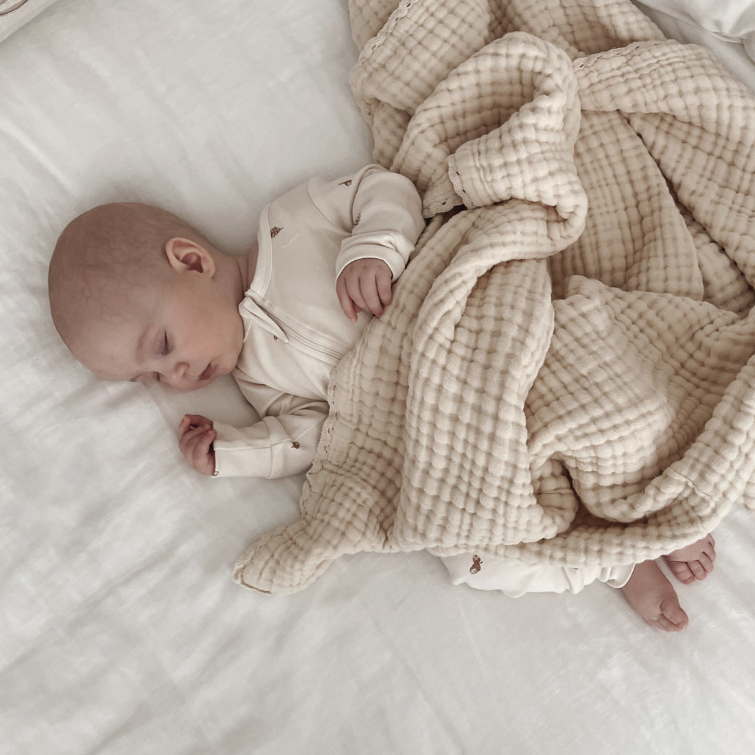 Cotton Natural Sand Muslin Baby Blanket Swaddle Wrap