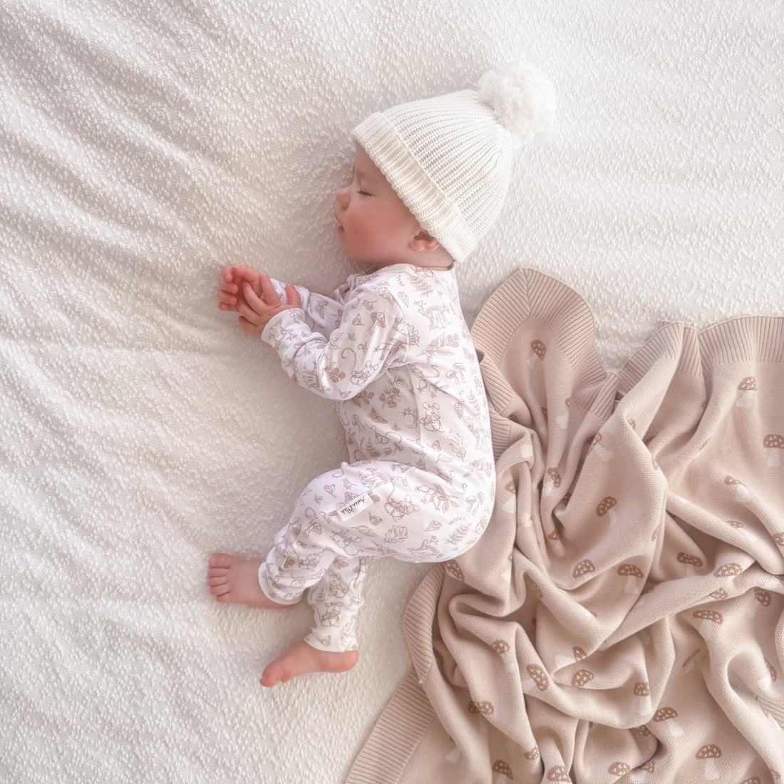 Mushroom Knit Blanket