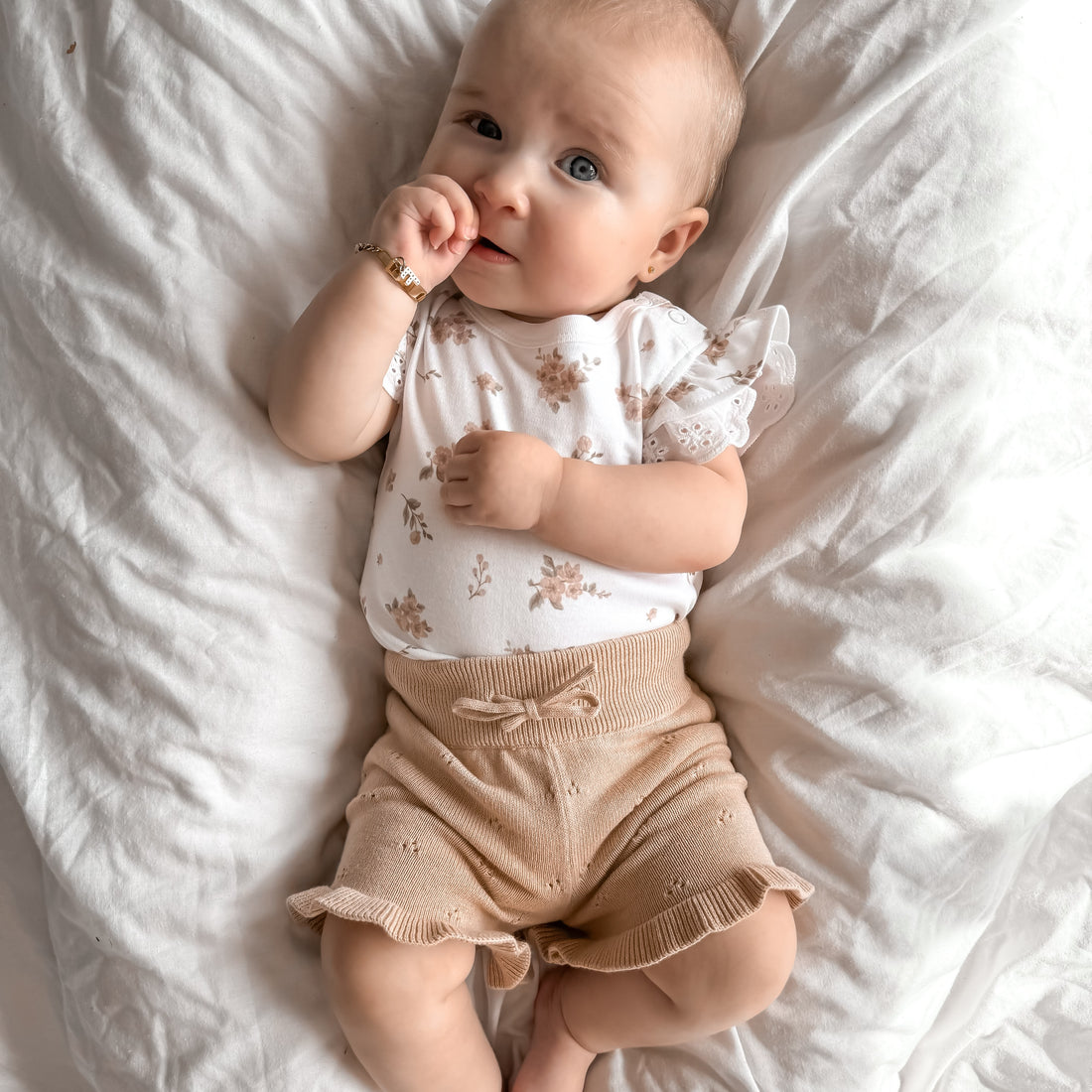 Aster & Oak Organic Cotton Girls Pretty Blossom AOP Onesie