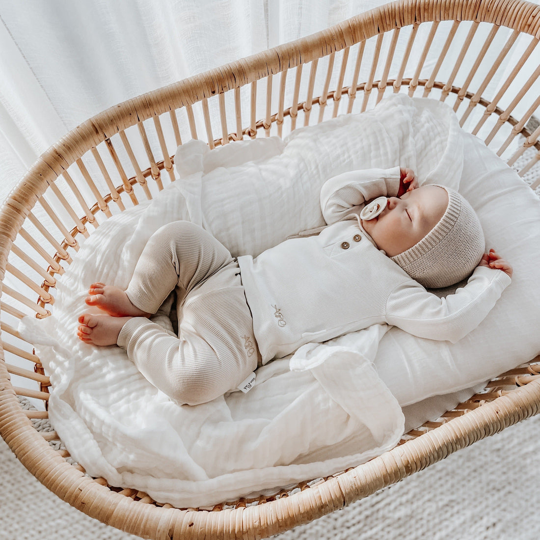 Organic Cotton Baby Newborn Swaddle White Muslin Blanket