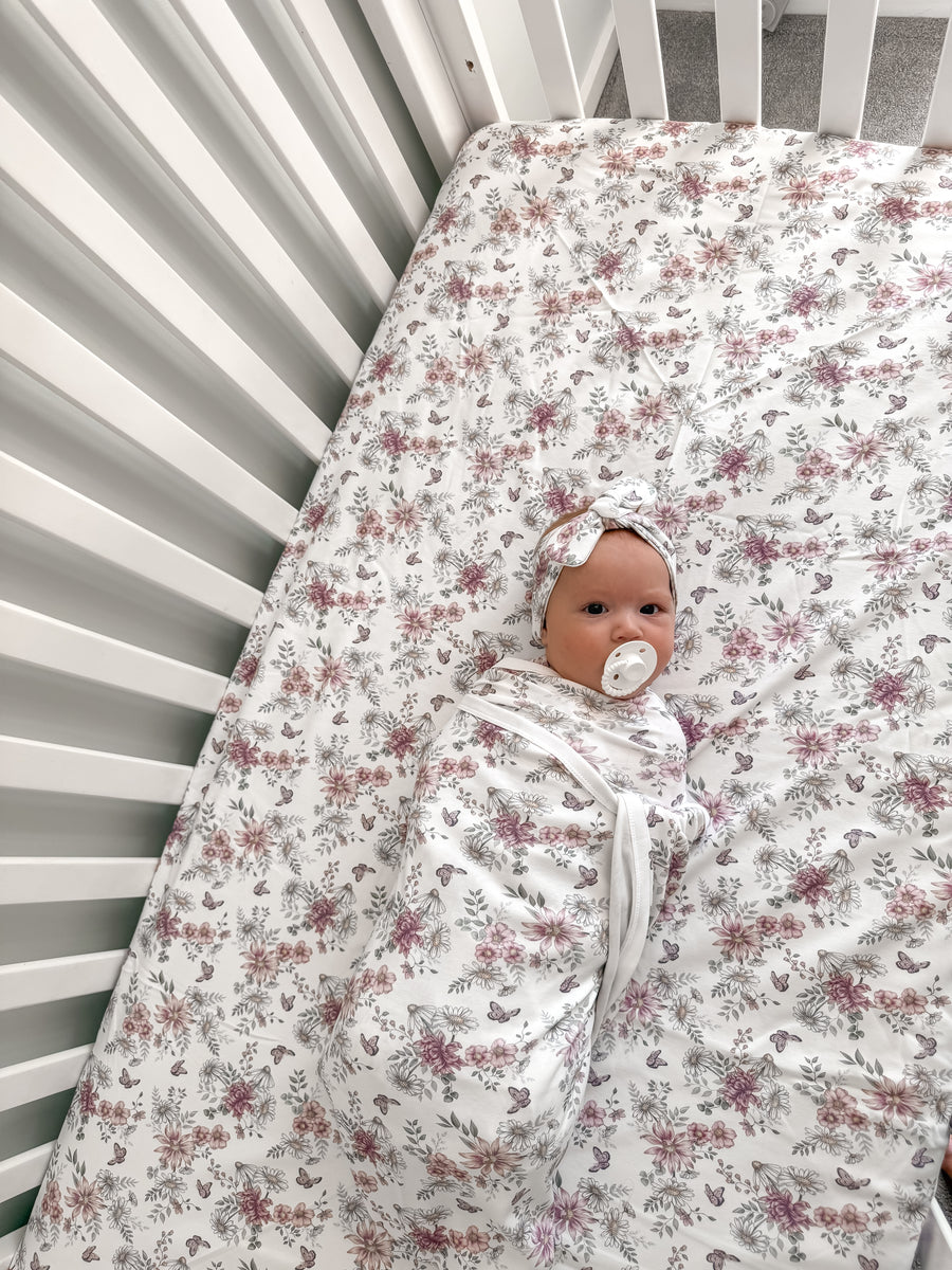 Daisy Floral Organic Cot Sheet