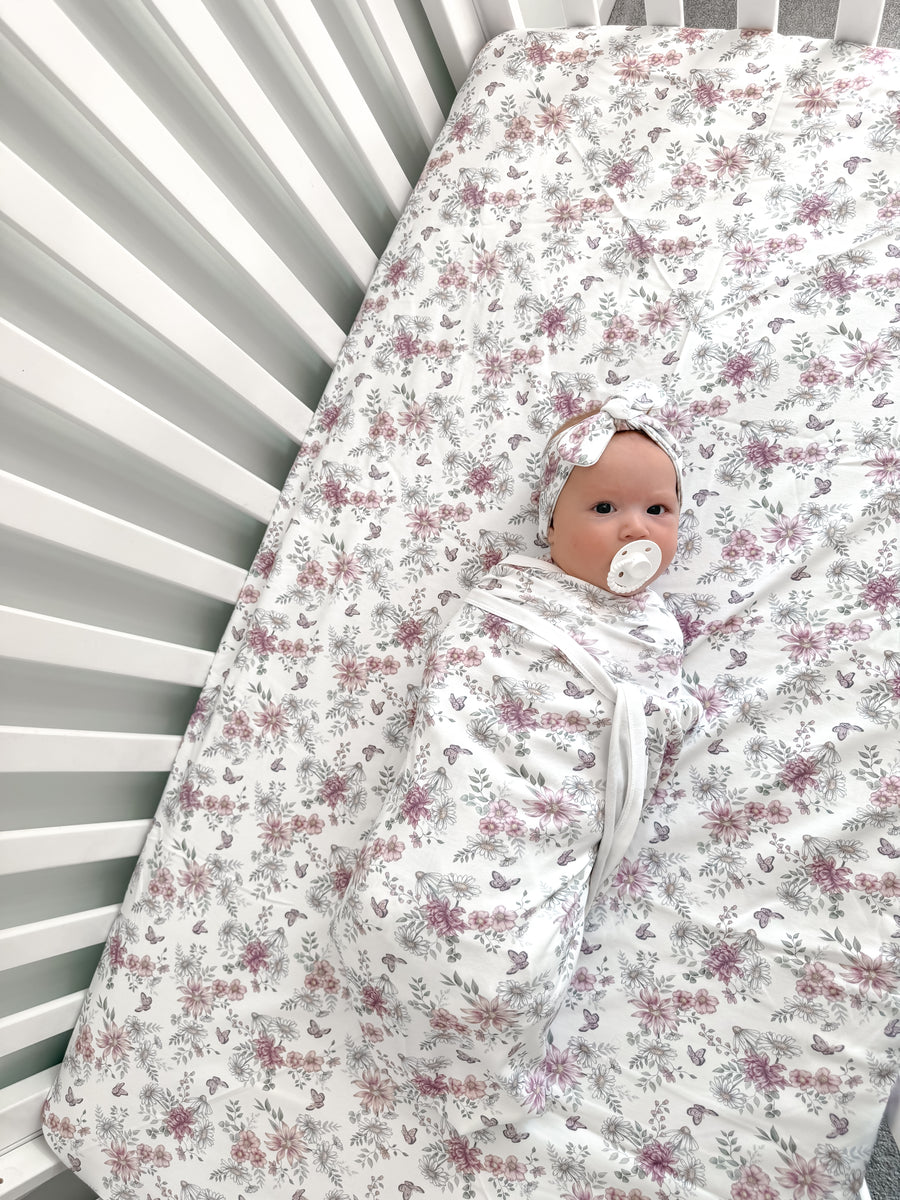 Daisy Floral Organic Cot Sheet