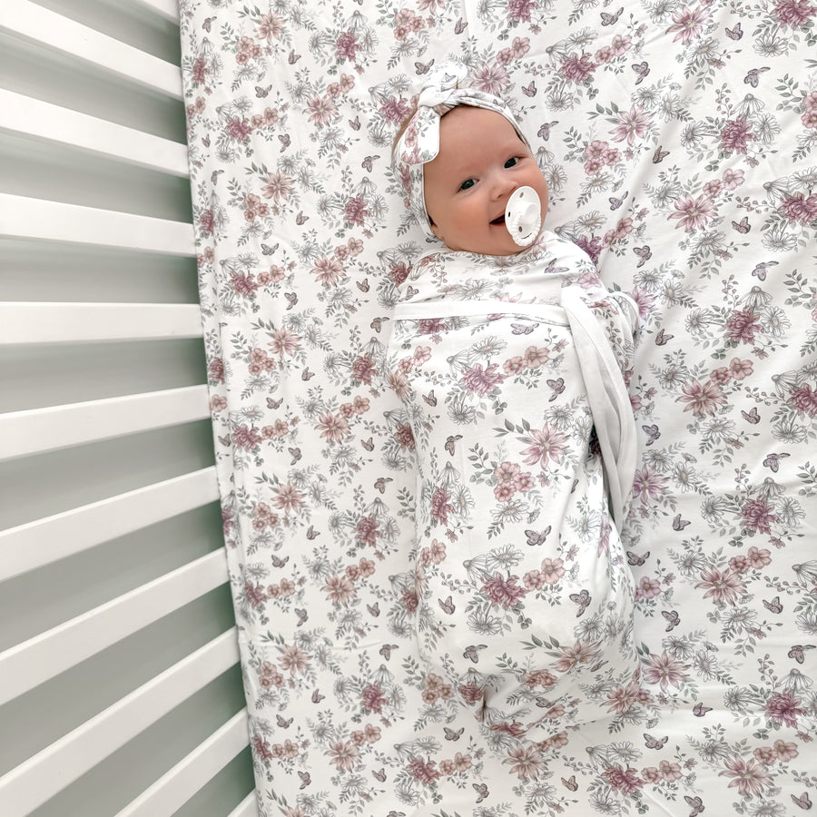 Daisy Floral Organic Cot Sheet