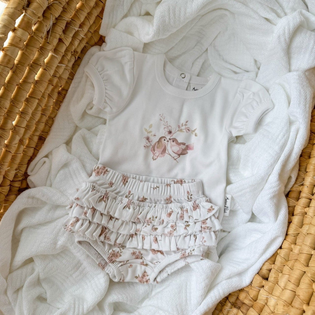 Blossom Print Puff Sleeve Onesie
