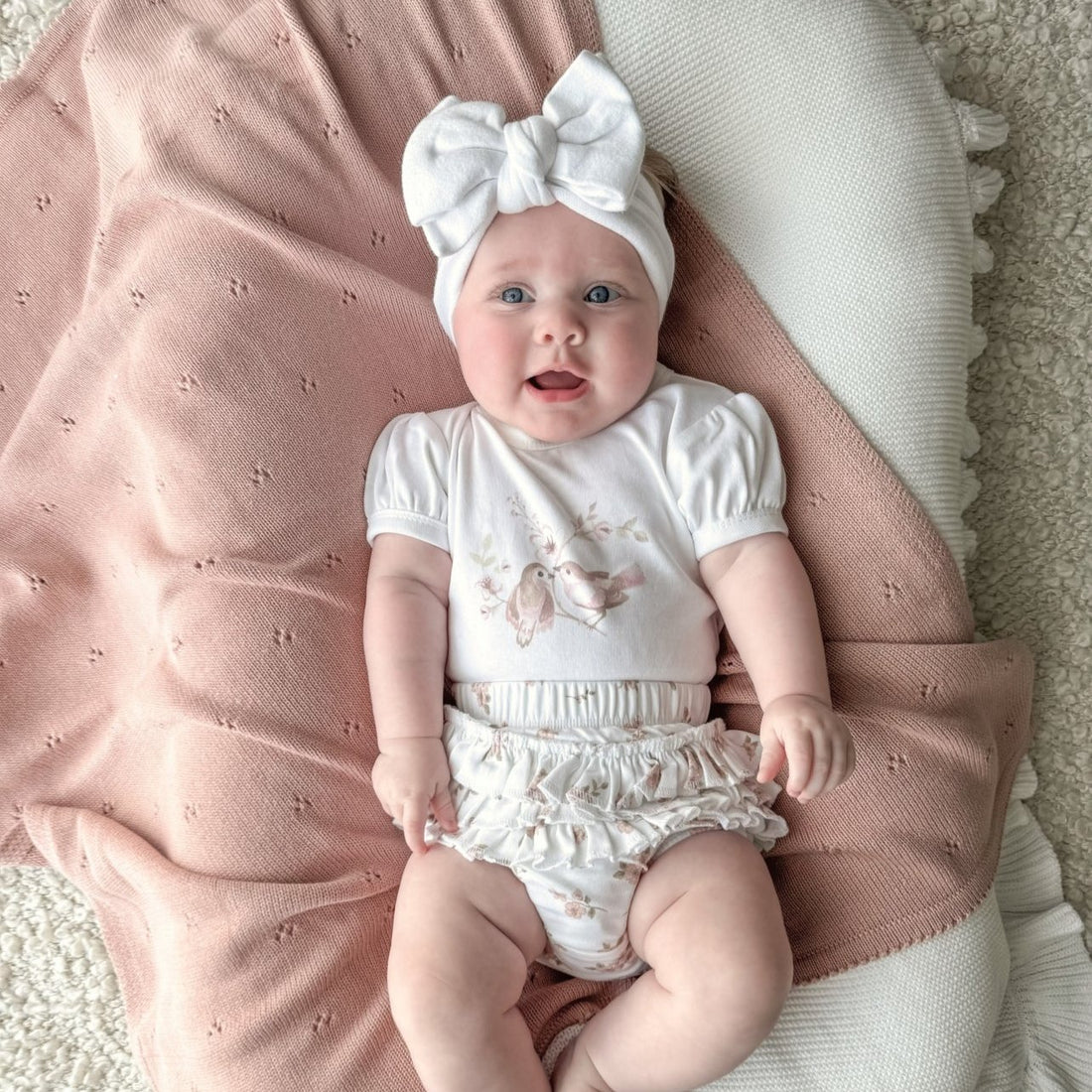 Blossom Print Puff Sleeve Onesie