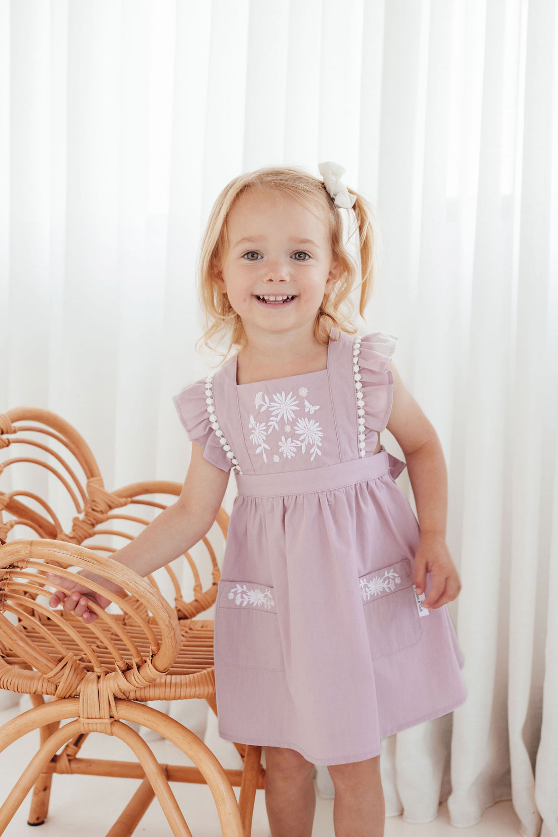 Orchid Daisy Embroidered Dress
