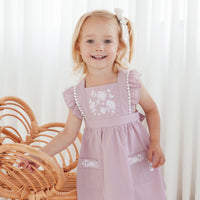 Orchid Daisy Embroidered Dress