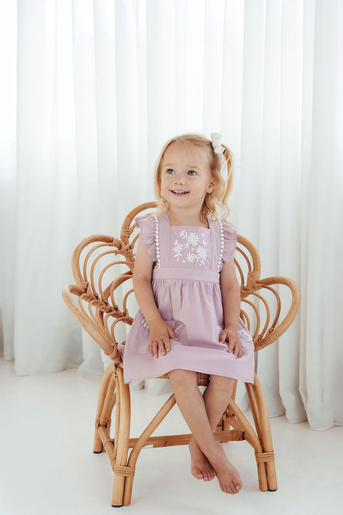Orchid Daisy Embroidered Dress