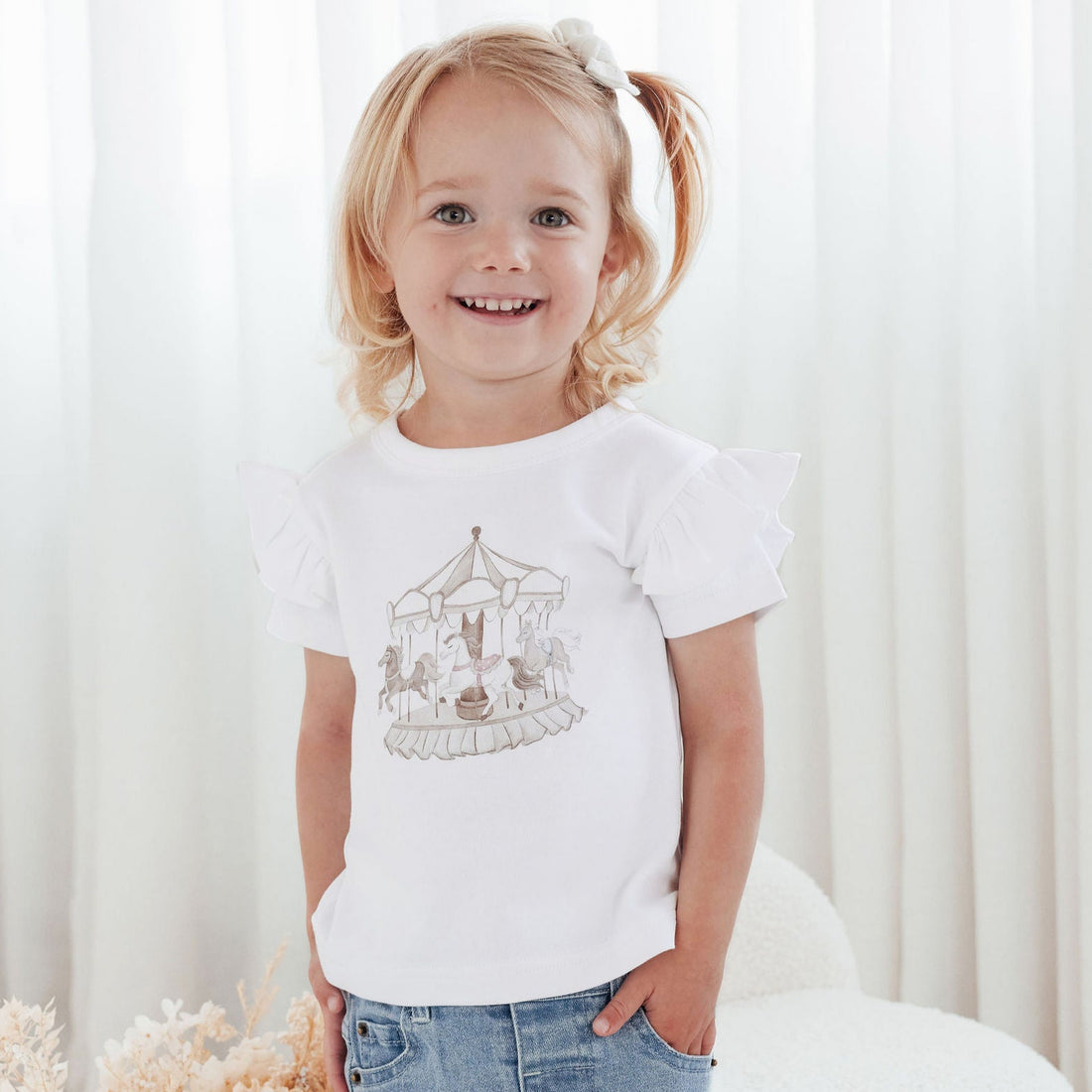 Carousel Print Flutter Tee