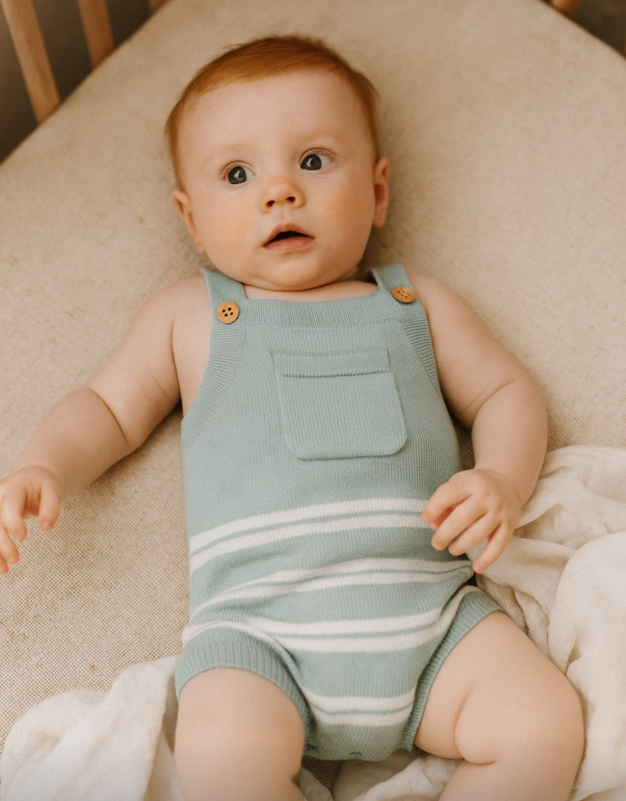 Eucalyptus Stripe Knit Romper