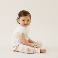 Baby & Toddler Girls White Pointelle Ruffle Top Tshirt