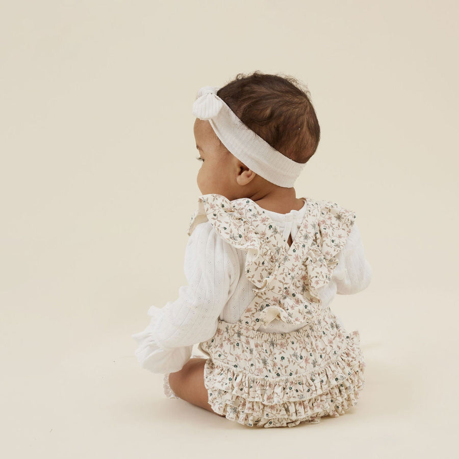 Baby Girl Winter Floral Ruffle Playsuit Lace 