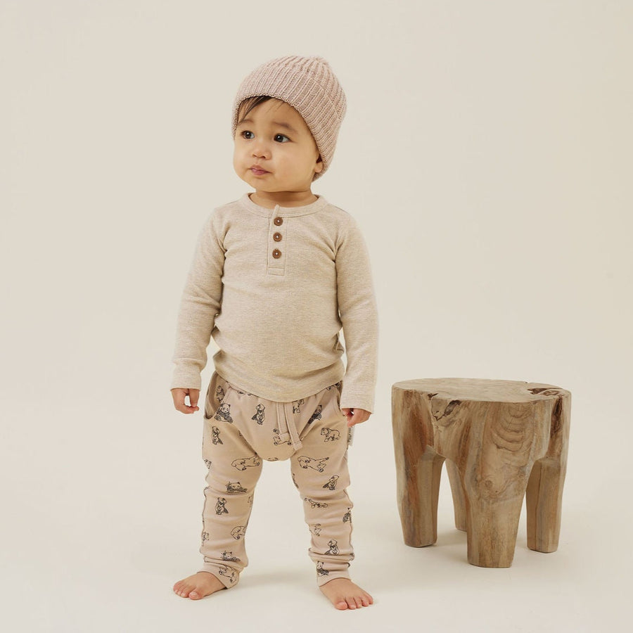 Aster & Oak Baby Bears Harem Pants Brown Slouch Classic