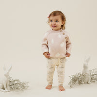Mauve Pink Bunny Knit Jumper Easter Girls Baby Toddler