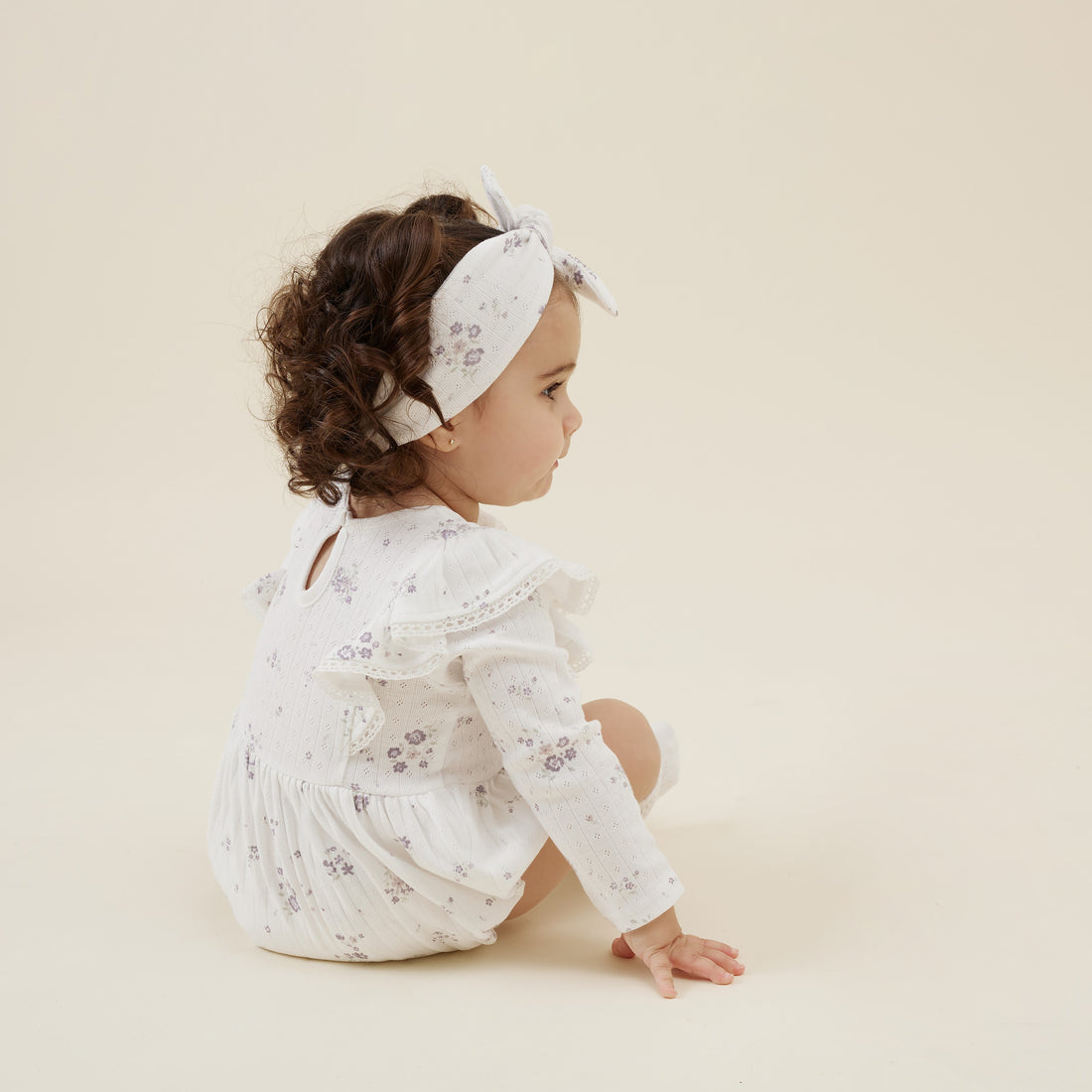 Baby Toddler Girl Grace Floral Bubble Romper Lace