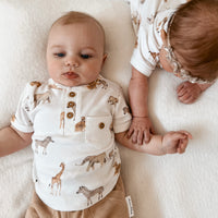 Baby & Toddler Boys Animals Savanna Henley Top T-Shirt 