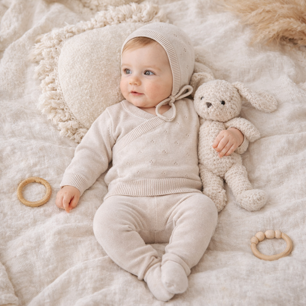 Heirloom Knit 4 Piece Gift Set - Taupe