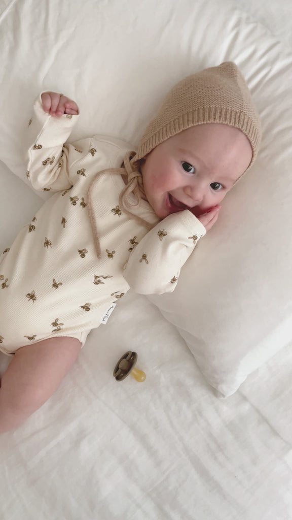 Natural Baby Bee Luxe Ribbed Onesie Aster & Oak