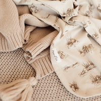 Aster & Oak Organic Cotton Natural Beaver Baby Wrap Swaddle Blanket