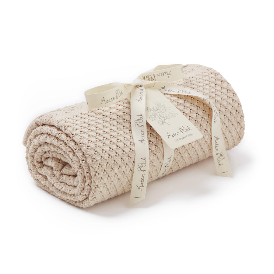 Aster & Oak Organic Cotton Oatmeal Heirloom Baby Blanket