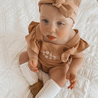 Aster & Oak Daisy Playsuit and Organic Cotton Lace Trim Socks