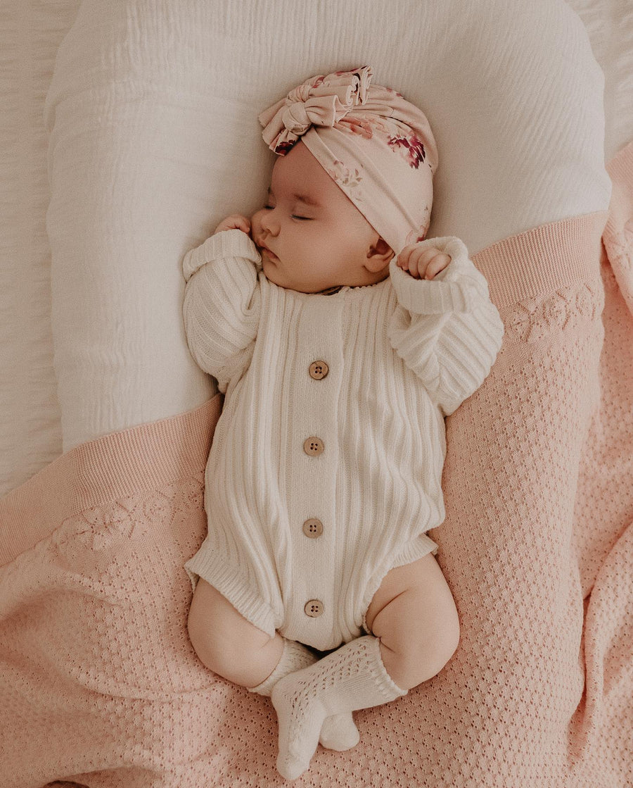 Pink Heirloom Knit Blanket