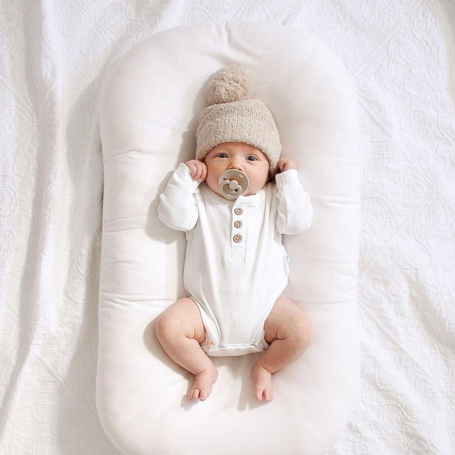 Aster & Oak Essentials White Snow Rib Bodysuit