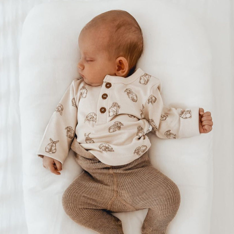 Bunny Henley Top Easter Organic Cotton