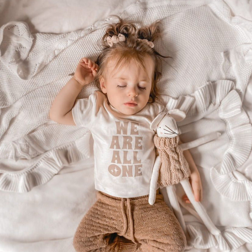 We Are All One Print Tee Neutral Baby T-Shirt Top