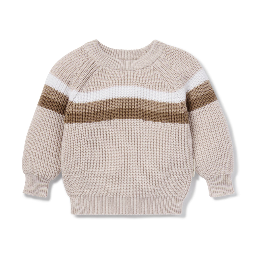 Organic Cotton Knitted Baby & Kids Oat Rainbow Knit Jumper