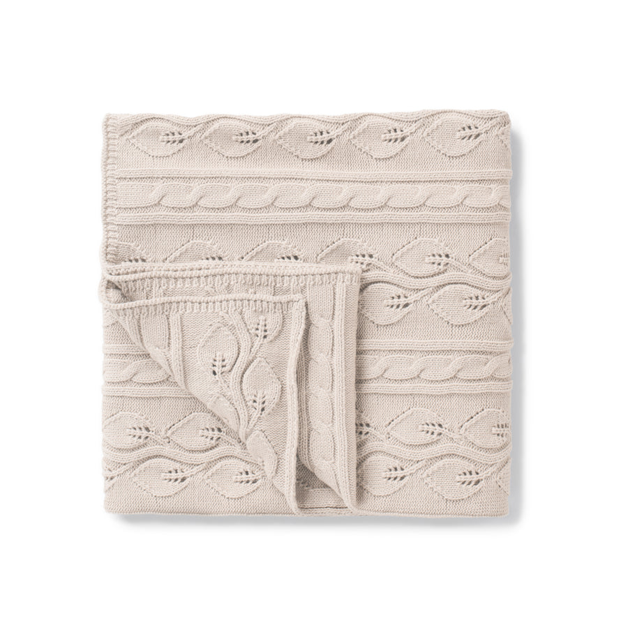 Oat Cable Knit Blanket Baby Boys Oatmeal Swaddle Wrap