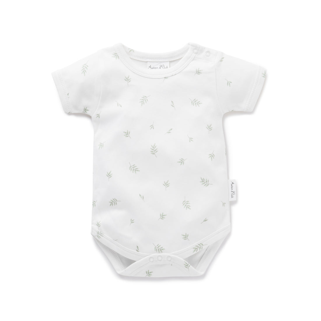 Little Leaf AOP Onesie | Aster & Oak Organic Bodysuits
