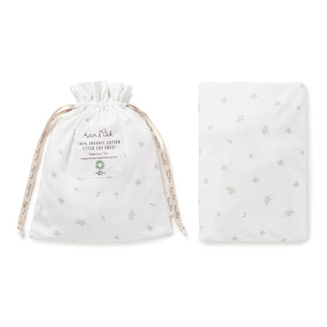 Organic Cotton Baby Newborn Little Leaf Fitted Cot Sheet 