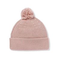 Rose Pink Knit Beanie Organic cotton Winter Hat