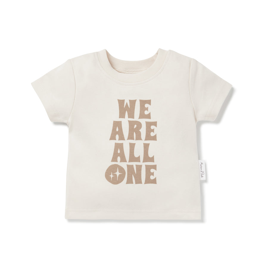 We Are All One Print Tee Neutral Baby T-Shirt Top