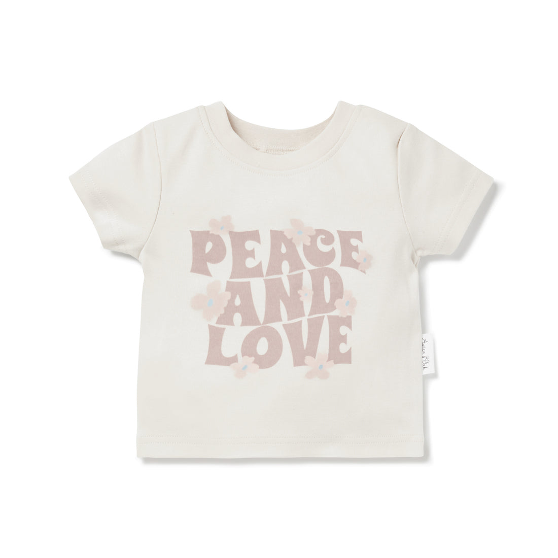 Peace and love baby girls Tee Neutral Baby T-Shirt Top