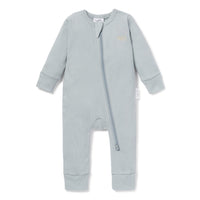 Baby & Newborn Boys Blue Fog Zip Romper Basic Essential