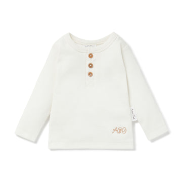 Natural Rib Henley Top