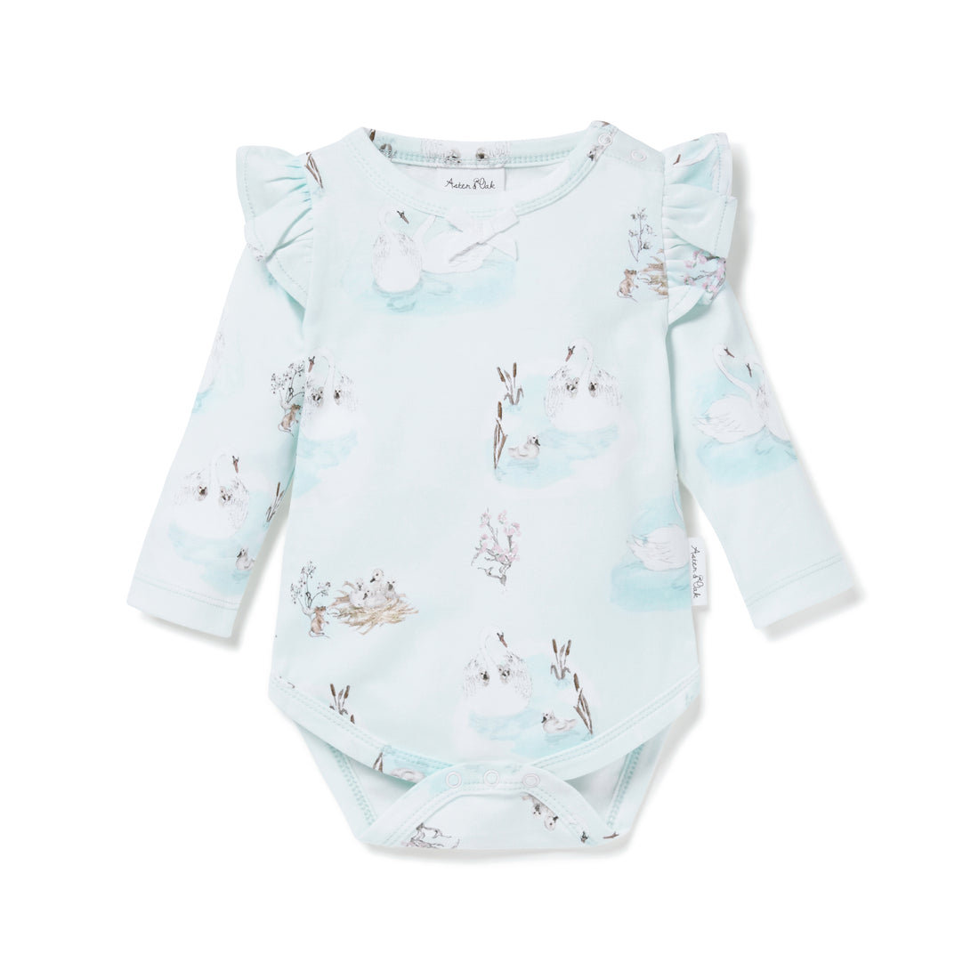Baby Girls Swan Flutter Onesie Bodysuit Organic