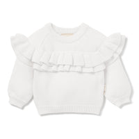 Snow White Ruffle Knit Jumper Girls Pullover Sweater