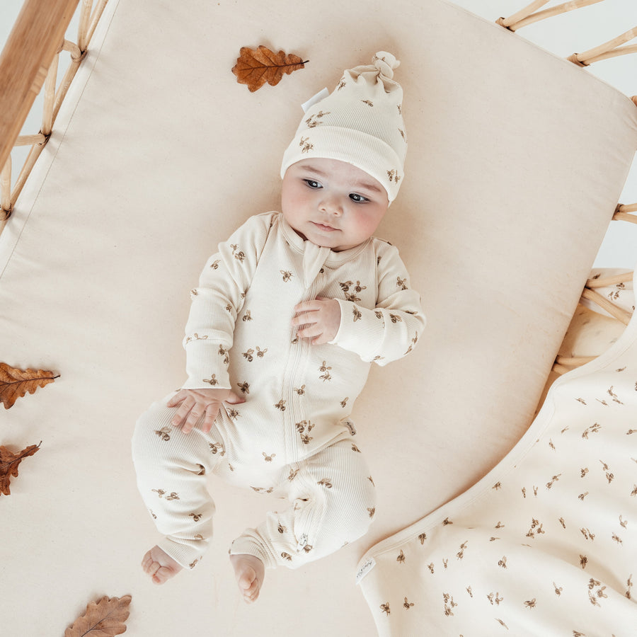 Bee Luxe Rib Baby Wrap | Baby Gifting Organic Cotton