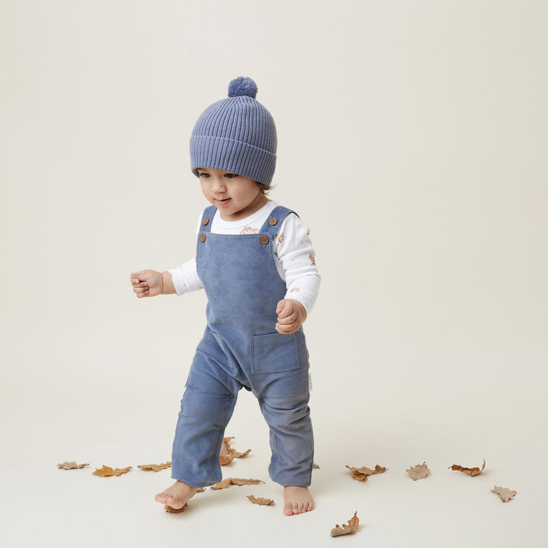Navy Knit Beanie Pom Pom Boys