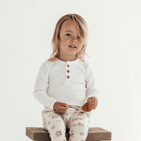 Snow white Ribbed Hneley Top Tee Boys Girls Baby