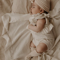 Aster & Oak Organic Cotton Cream Knit Heirloom Baby Blanket Wrap