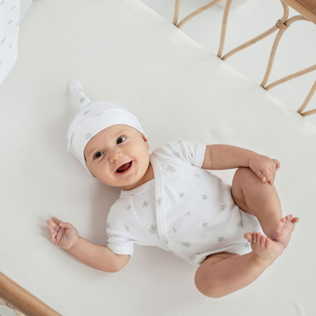 Newborn Baby Little Leaf Knot Hat Aster Oak Organic