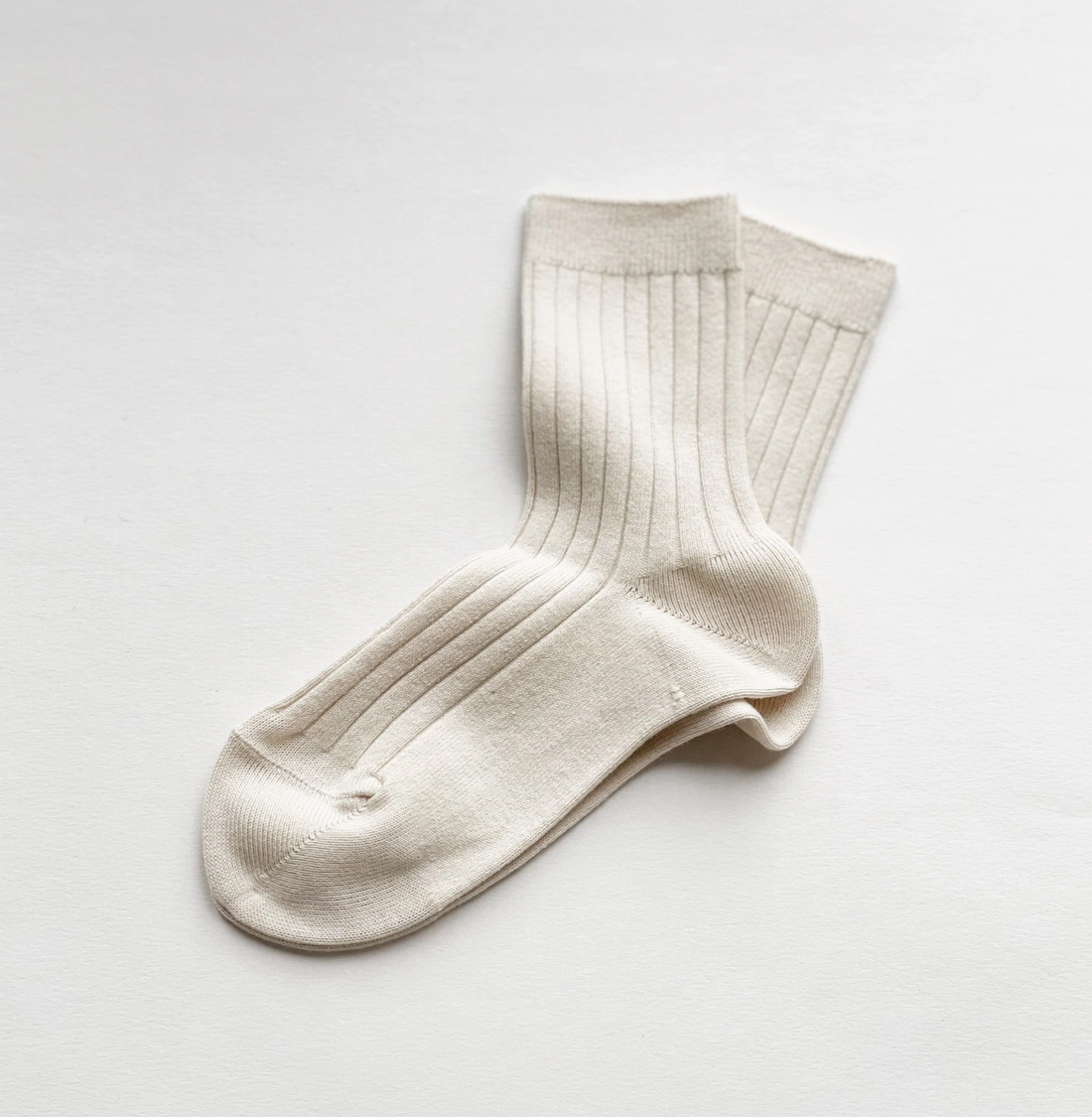 Condor Ribbed Short Socks - Cream / Nata Organic